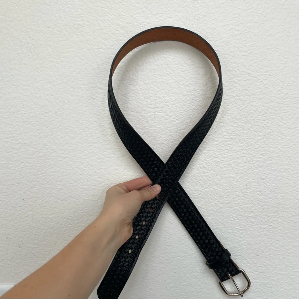 Dakota Belt Co Black Leather Belt Size 38